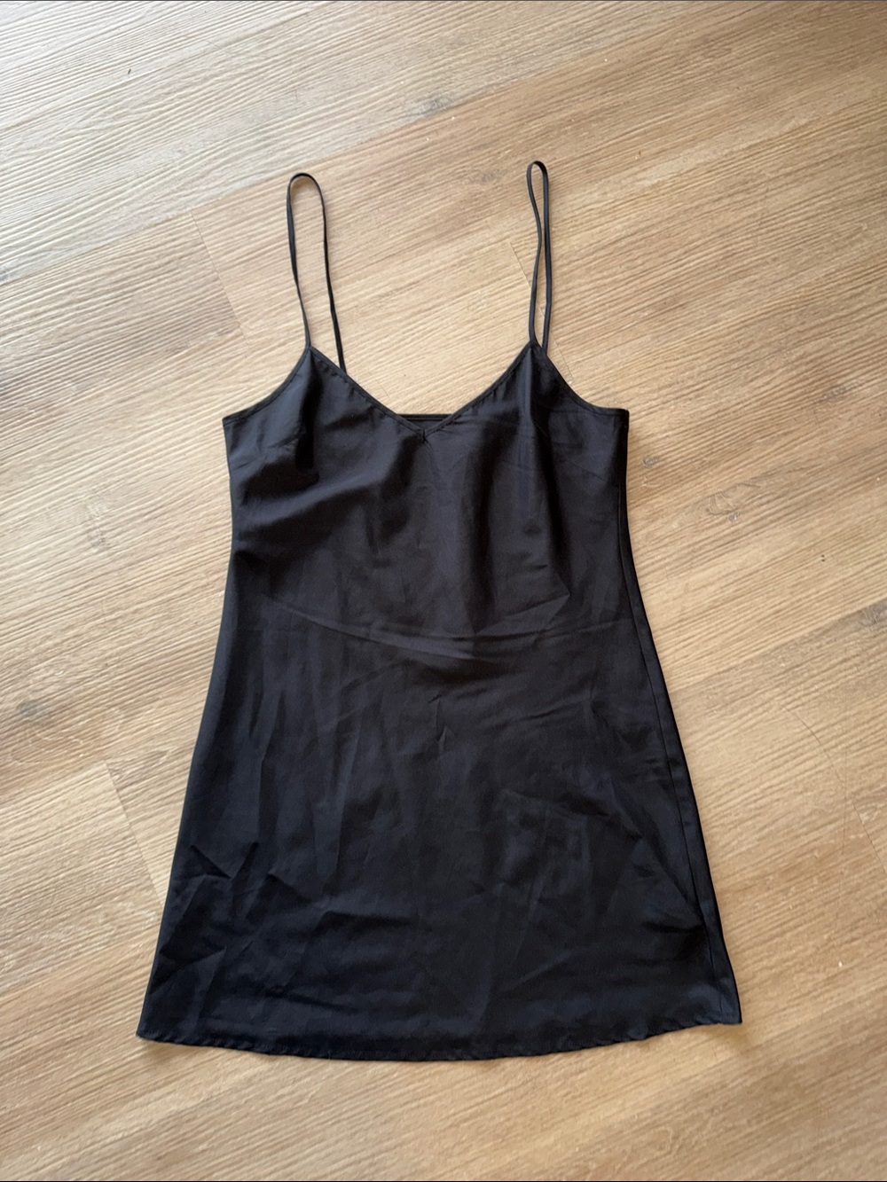 Black Slip Dress Camisole Spaghetti Strap Mini Dress